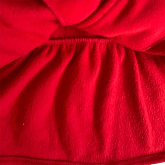 ❤️ Carter's Hoodie Fleece Red Peplum Jacket Size 9 Months - Picture 5 of 6